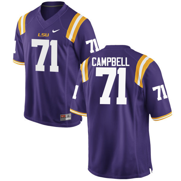 Men LSU Tigers #71 Donavaughn Campbell College Football Jerseys Game-Purple